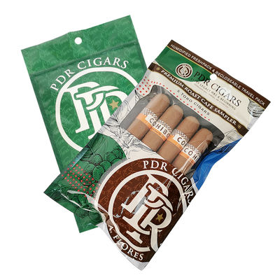 Niestandardowa opakowanie foliowe Ziplock trzy strony pieczęć naturalne liście papierosów owinięcia nawilżające plastikowe opakowanie worek z przejrzystym oknem