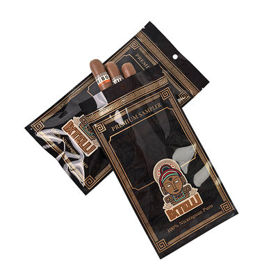 Zamówiona torba tytoniowa Mylar Cigar Pocket Ziplock Leaf Packaging Humidor Pieczęć cieplna Folia plastikowa przenośny humidor cygara