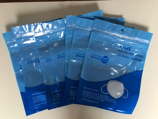 Druk wklęsły 100 mikronów Torba do pakowania maski N95 Top Zip Lock Bag