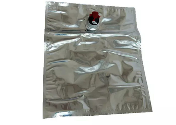 Wielokrotnego użytku srebrne czerwone wino Quad Seal Bag folia aluminiowa plastikowe napoje płynna torba na szelkach z czopem