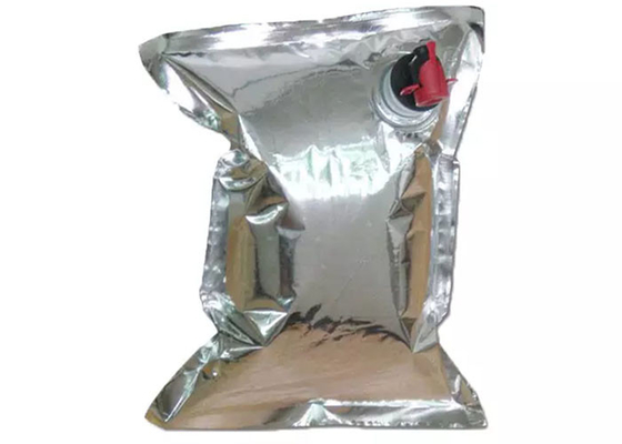 Wielokrotnego użytku srebrne czerwone wino Quad Seal Bag folia aluminiowa plastikowe napoje płynna torba na szelkach z czopem
