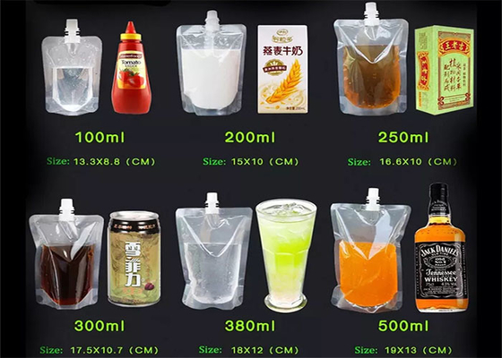 Food Grade Stand Up Plastikowy napój Płynna wylewka do napojów z sokiem do wina i mleka
