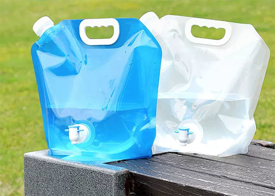 Składane plastikowe wiadro 5L 10L Camping Stand Up Water Pouch Duża pojemność