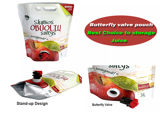 Aseptyczny 1L 1,5L 3L 5L Stand Up Pouch z Vitop Tap Double Fold BIB Wine With Czop