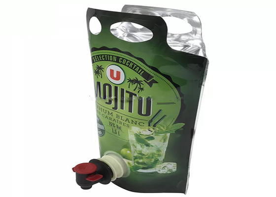 Dostosowane etui z wylewką stojącą Folia aluminiowa 3l Drink Juice Wine Liquid