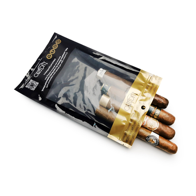 Niestandardowe drukowanie podróżnej torby na humidor na 4-6 cygar, nawilżane plastikowe woreczki z torbą do pakowania cygar