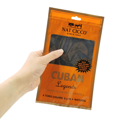 Niestandardowe drukowanie podróżnej torby na humidor na 4-6 cygar, nawilżane plastikowe woreczki z torbą do pakowania cygar