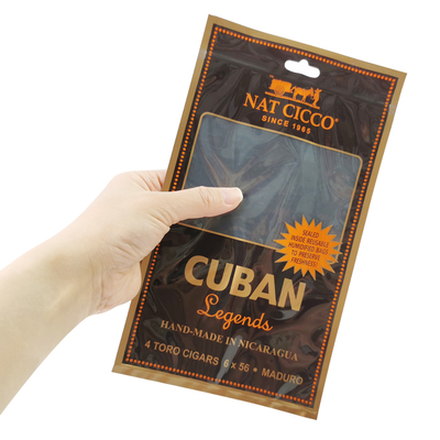 Personalized Logo Custom Cigar Humidor Moisturizing Packaging Bag Pouch Bag Packaging Zipper Humidifier Bags for Cigars