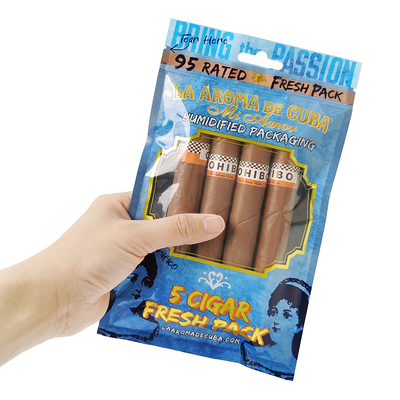 Niestandardowe logo Ziplock Mylar Folia Opakowanie na cygara Torba Przezroczysta Plastikowa z klinem bocznym do produktów gospodarstwa domowego i cygar