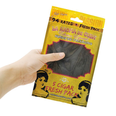 Niestandardowe torby do pakowania cygar z zamknięciem strunowym, plastikowe woreczki do cygar z warstwą nawilżającą ﻿