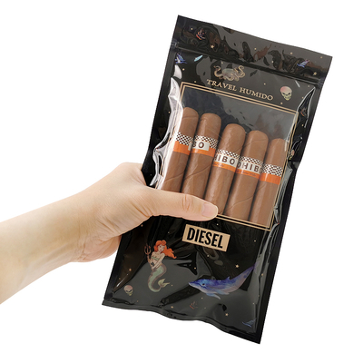 Luksusowe skórzane etui podróżne na cygara z nawilżaczem, przenośna torba humidor z cedrową wyściółką, zamykana na zamek błyskawiczny, kontrola wilgotności