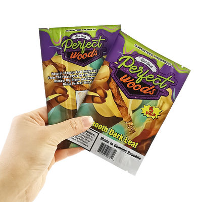 Logo niestandardowe Folia pieczeniowa Mylar Bag Wąskość Opakowanie tytoniowe Zip Plastic Humidor Cigar Ziplock Bags