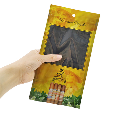 Niestandardowe drukowanie Humidor Pakiet Plastikowy Trzystronne Uszczelnienie Ziplock Torba na Cygaro Opakowanie Saszetka na cygara humidor nawilżacz