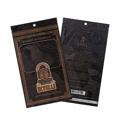 Zamówiona torba tytoniowa Mylar Cigar Pocket Ziplock Leaf Packaging Humidor Pieczęć cieplna Folia plastikowa przenośny humidor cygara