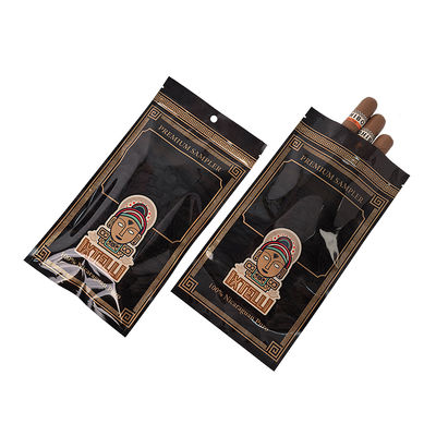 Zamówiona torba tytoniowa Mylar Cigar Pocket Ziplock Leaf Packaging Humidor Pieczęć cieplna Folia plastikowa przenośny humidor cygara