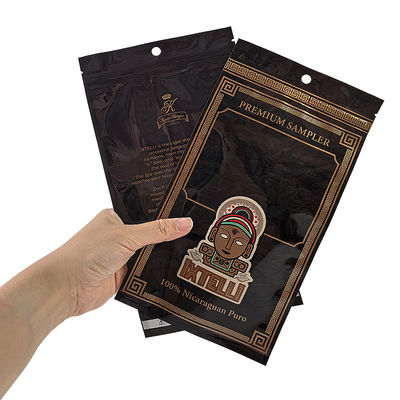 Zamówiona torba tytoniowa Mylar Cigar Pocket Ziplock Leaf Packaging Humidor Pieczęć cieplna Folia plastikowa przenośny humidor cygara