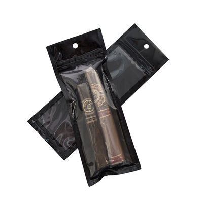 Niestandardowe torebki zamykane na suwak z mylaru, z możliwością ponownego zamknięcia, plastikowe akcesoria do palenia ręcznie zwijanych cygar, opakowania do nawilżania żywności