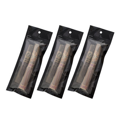 Niestandardowe torebki zamykane na suwak z mylaru, z możliwością ponownego zamknięcia, plastikowe akcesoria do palenia ręcznie zwijanych cygar, opakowania do nawilżania żywności