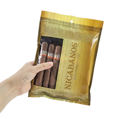 Private Label Custom Printed Cream Flavor Cigar Humidor Bags Mylar Heat Seal Foil