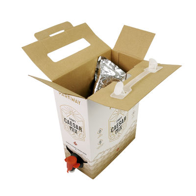 Niestandardowy 1L 1,5L 2 litry 3L 5L 96OZ BIB BAG Jednorazowy worek w pudełku Papierowe opakowanie na herbatę, sok, kawę na wynos z dozownikiem