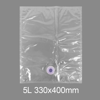 Custom Transparent BiB 5l Plastic Tap Bag Drinking Water Wine Juice Bag in Box Dispenser With Butterfly Valve Vitop