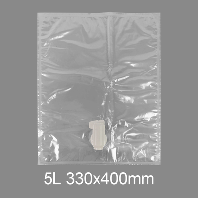Custom Transparent BiB 5l Plastic Tap Bag Drinking Water Wine Juice Bag in Box Dispenser With Butterfly Valve Vitop