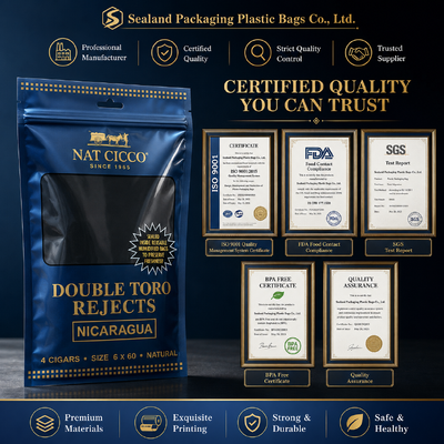 Cigar Packaging Bag Suitable for Retail Display and Bulk Packaging Requirements
