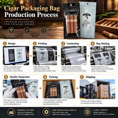 MOPP PE plastic cigar bags holds 5 to 20 cigars depending on size lightweight durable packaging designed for long term cigar storage