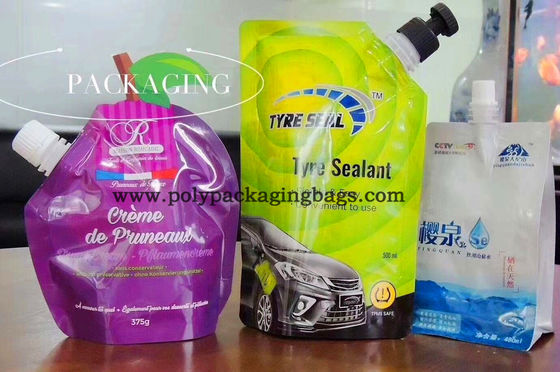 Płynne opakowanie 120 mikronów VMPET Stand Up Pouch z dziobkiem / wylewanymi torebkami