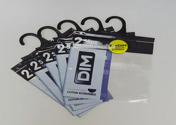 Odzież z recyklingu Plastikowe torby na wieszaki, worek foliowy OPP PE z haczykiem