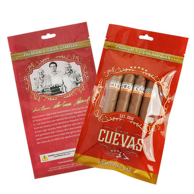 Niestandardowa pieczęć cieplna odporna na zapach Mylar Foil Bag Spot Uv Mailer Bags Cigar Packaging Bag z cygarą