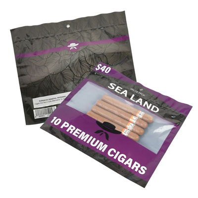 Fabryka Bezpośrednia Opakowania Druk 3-stronna Torba Zgrzewana Opakowania Żywności Torby Mylar Tytoniowa Saszetka Torby na Cygaro Niestandardowe Z Zamkiem